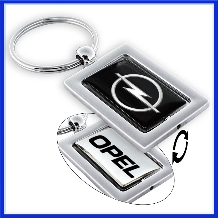 OPEL Schlüsselanhänger Schlüsselbund, CARBON Drehen Runden Metall Silber, Auto Logo