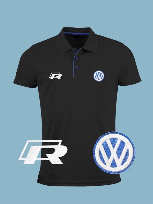 Volkswagen R Polo Shirt | Embroidered Logo | Black Blue White Red ...