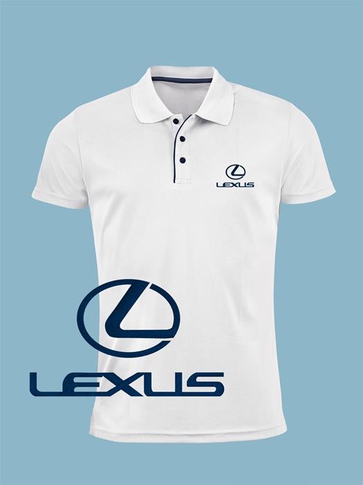 SHENGN Man Customized Breathable Lexus Car Logo Short Sleeve Classic Polo Shirt Black 
