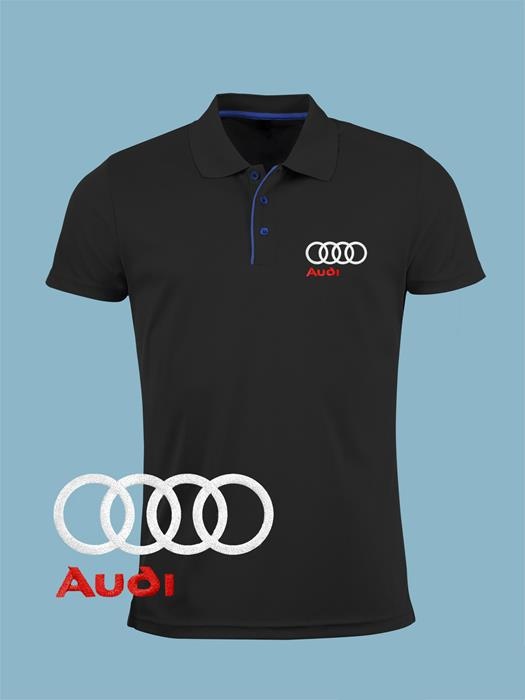 Ond Monograph entanglement Audi Polo Shirt | Embroidered Logo | Black Blue White Red | Short Sleeve |  Slim T Shirt Auto Car | Mens Clothing |Accessories