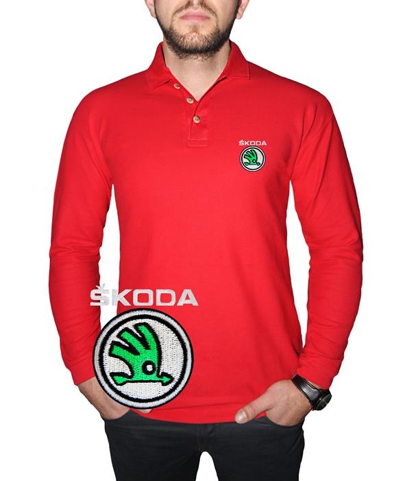 Skoda Polo Shirt Casual | Cotton | Embroidered Logo | Black Blue White ...