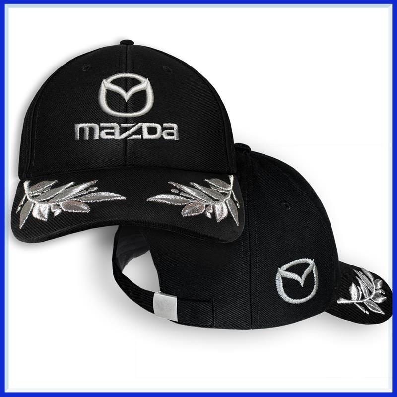 Mazda Nero Rosso Cappello 3D Ricamato Auto Logo Baseball Cap Uomo Donna 