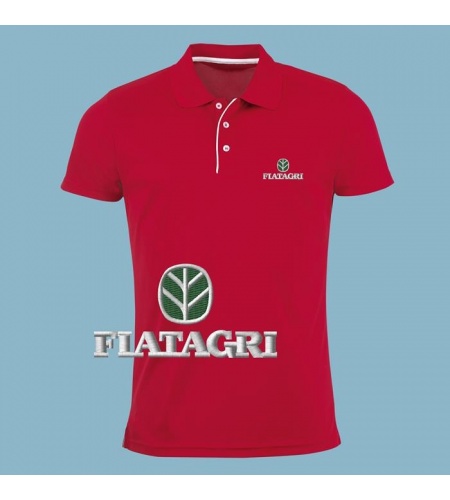 Small to 3XL Fiatagri Tractor Embroidered Contrast Polo Shirt 