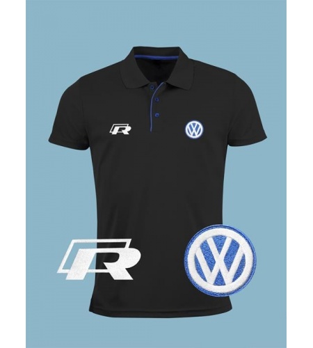 Volkswagen R Polo Shirt | Embroidered Logo | Black Blue White Red ...