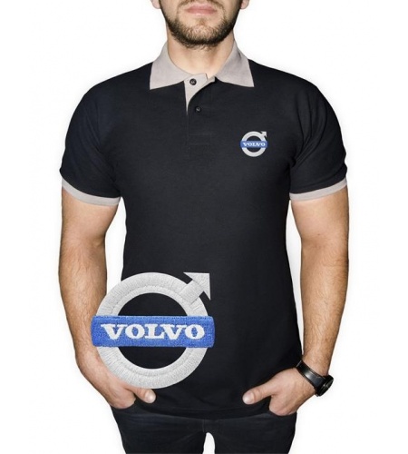 Volvo Polo Shirt Сolored Сollar | Cotton T Shirt | Embroidered Logo ...